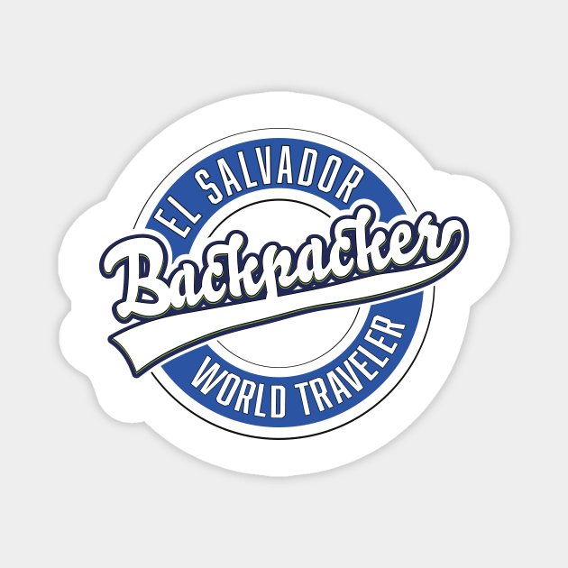 El Salvador backpacker world traveler logo Magnet by nickemporium1