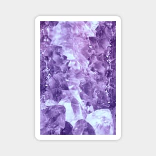 Bright purple colored quartz and amethyst crystal cluster Magnet