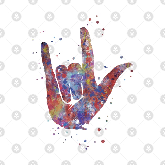 Symbol love, ASL sign language by RosaliArt