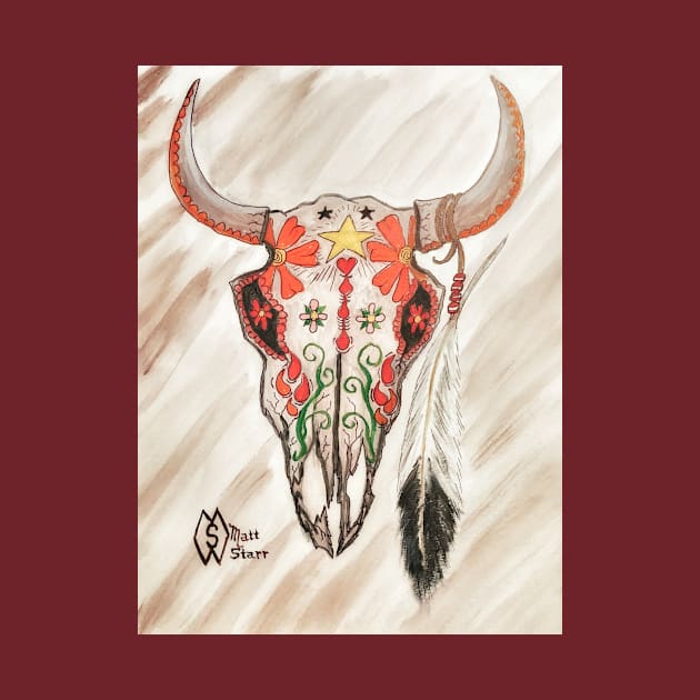 Bull Sugar Skull by Matt Starr Fine Art