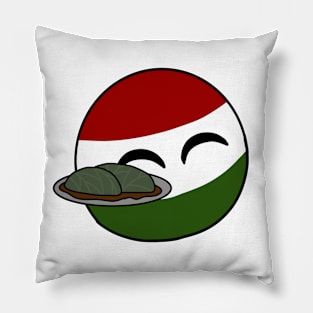 hungaryball and food chibi Pillow