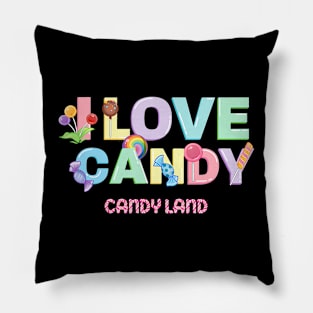 Candy Land I Love Candy Pillow