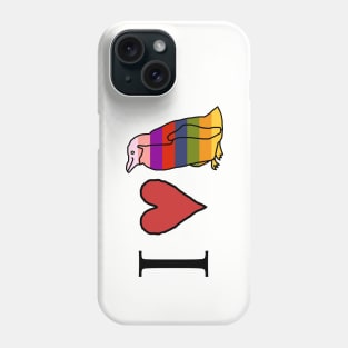 I Love a Rainbow Penguin Phone Case