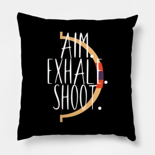 Archery aim. exhale. shoot. Pillow