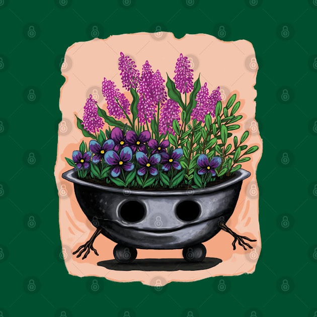 Purple flowers plant pot by Raluca Iov