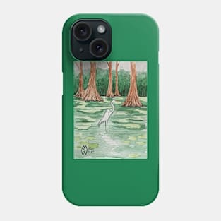 Egret in the swamp Phone Case