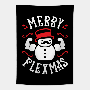 Merry Flexmas (Funny Christmas Gym Pun) Tapestry