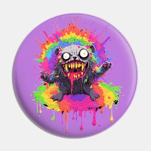 Acid Rainbow Beastly Badger Comic Horror Art I Pin