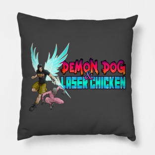 Demon Dog and Laser Chicken - Horizontal Pillow