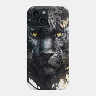 Panther Portrait Animal Painting Wildlife Outdoors Adventure Phone Case