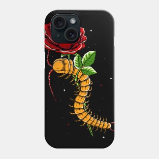 centipede wrapped around a flower Phone Case