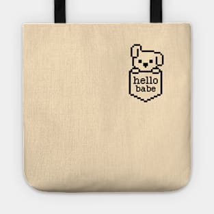 Puppy In The Pocket / Hello sign / Perfect gift for every Kid Tote