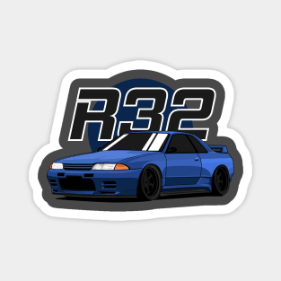 gtr r32 dark blue side angle Magnet