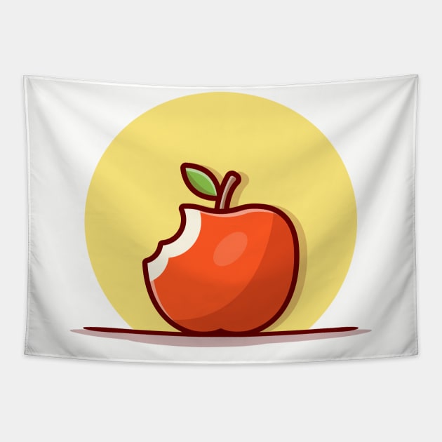 Apple Fruit Cartoon Vector Icon Illustration Tapestry by Catalyst Labs