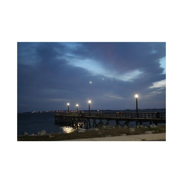 Fishing Pier At Night by Cynthia48