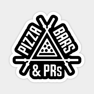 Pizza, Bars and PRs Fitness Triangle Magnet