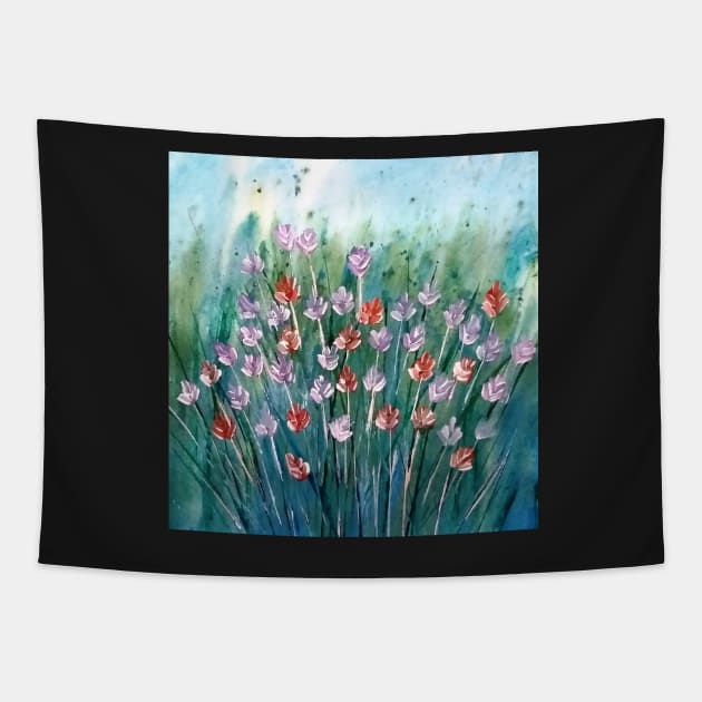 Floral Abstract Artwork 5 Tapestry by SunilAngra