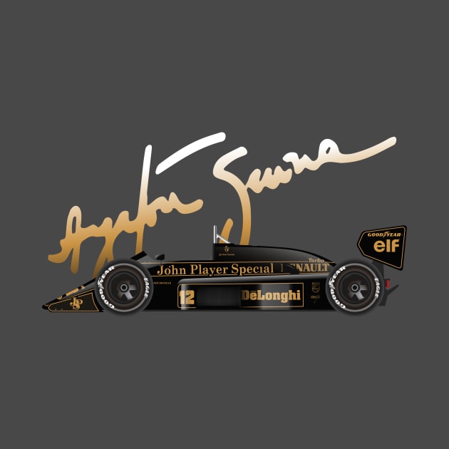 Ayrton Senna's Lotus 98T Illustration by Burro Wheel