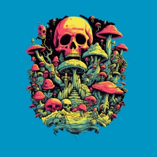 Psychedelic Mycology: Skulls & Shrooms Fusion T-Shirt