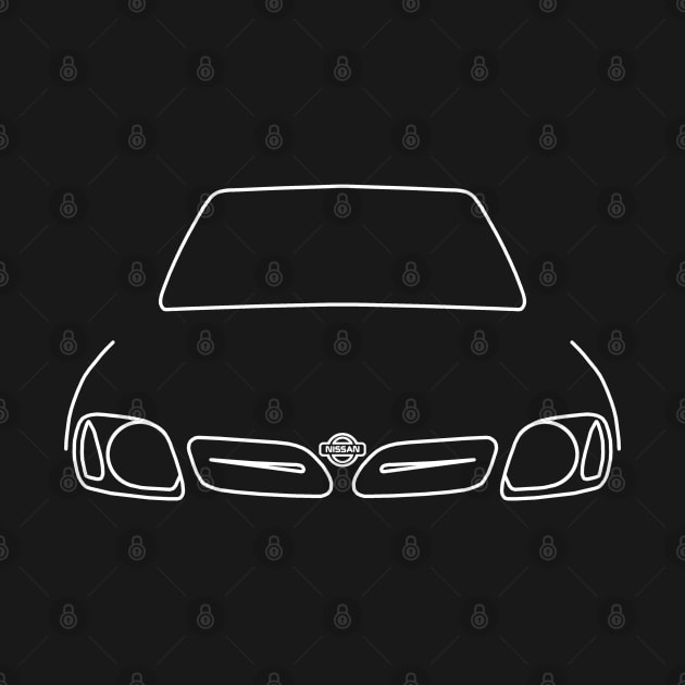 Nissan Micra outline graphic (white) by soitwouldseem