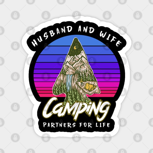 Husband and Wife Camping Partners for Life Magnet by FromBerlinGift