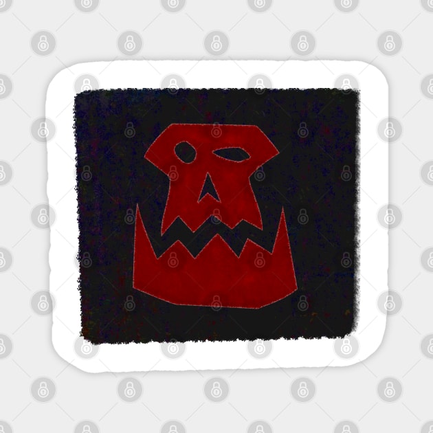 Ork Skull Glyph - Red Magnet by SolarCross