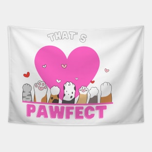 That`s pawfect love cats design Tapestry