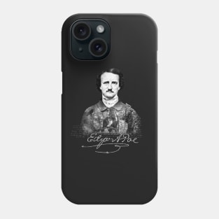 Edgar Allan Poe Portrait collage signed by burro Phone Case