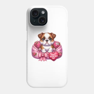 Valentine Bulldog in Bed Phone Case