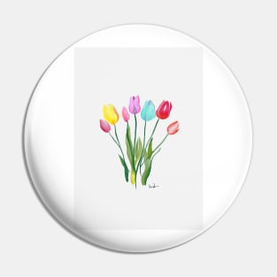Tulips Watercolor Pin
