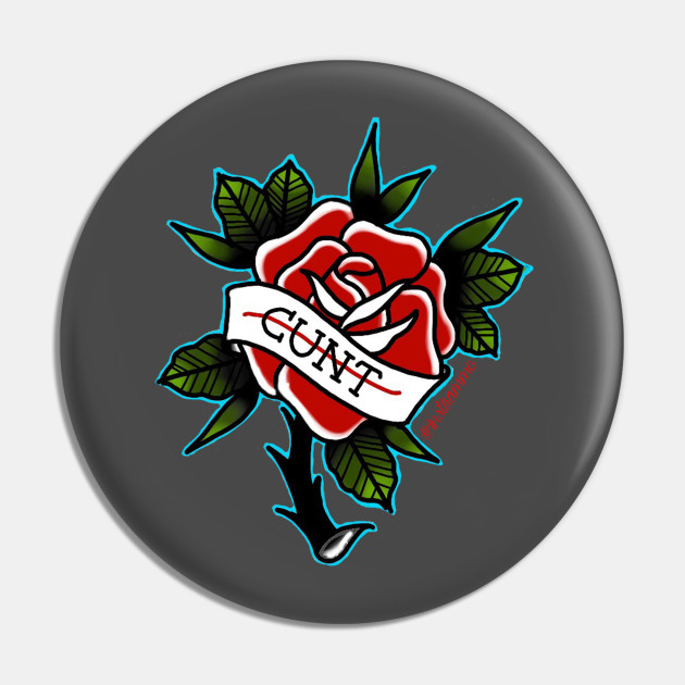C Rose Tattoo Rose Pin Teepublic De