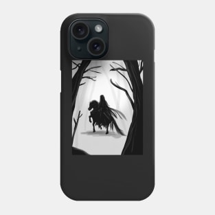 Black rider on a horse | Artprint Phone Case