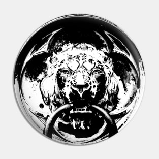 Black and White Lion Pin