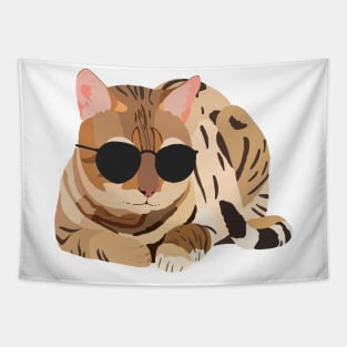 Cool Cat, Cat with Sunglasses, Chill Kitty Tapestry