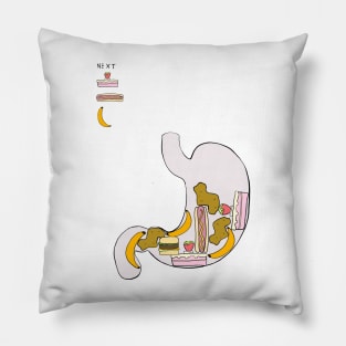 Food tetris - colourful stomach design Pillow