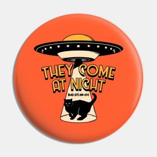 Aliens and Black Cat in orange Pin