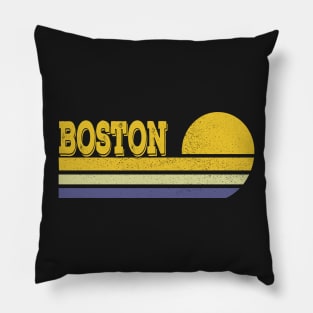 Boston Vintage Sunset Stripes Retro 70's Pillow