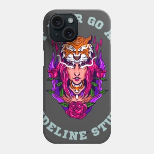 Geisha with hat tiger woman face Phone Case