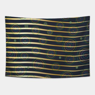 Golden Modern Abstract Geometric Deco Tapestry