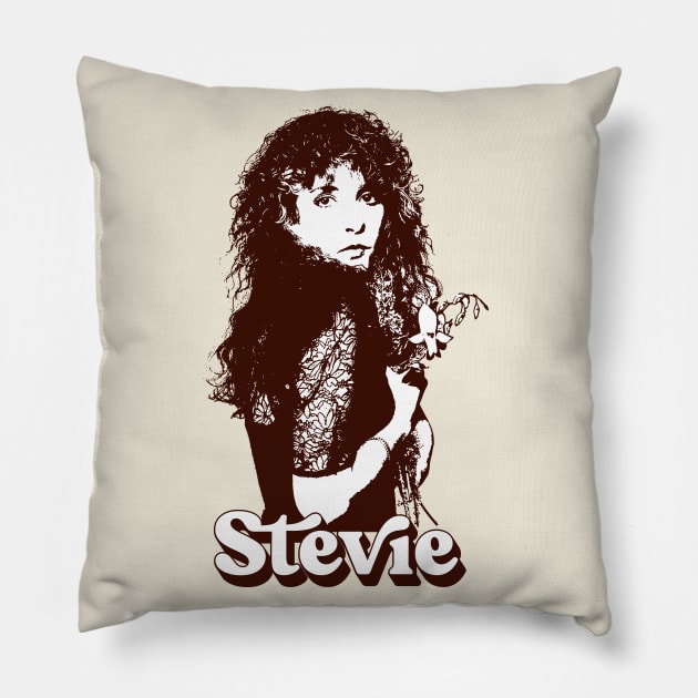 Stevie Nicks \-/ Retro Vintage Styled Design Pillow by DankFutura