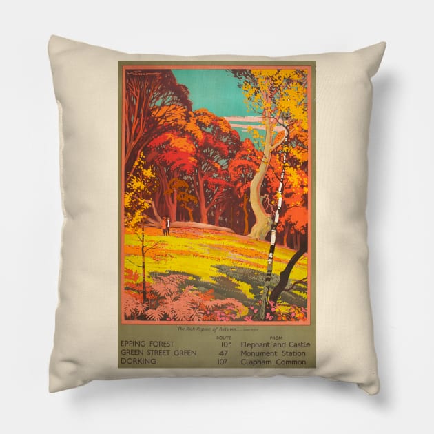 Rich repose of Autumn by Walter E. Spradbery Pillow by WAITE-SMITH VINTAGE ART