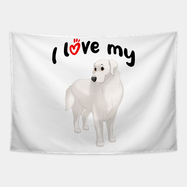 I Love My Great Pyrenees Dog Tapestry by millersye