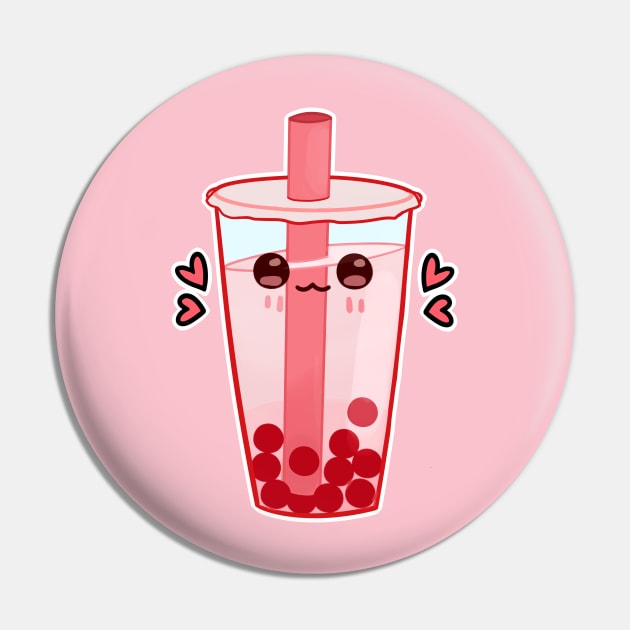 Kawaii pink bubble tea Pin by nekomachines