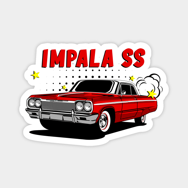 Impala Classic Muscle Cars Magnet by masjestudio