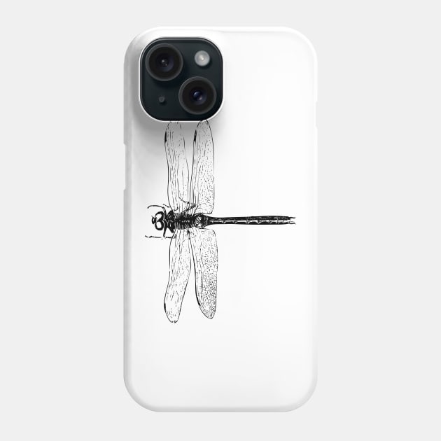 Dragonfly | Vintage Dragonfly | Black and White | Phone Case by Eclectic At Heart