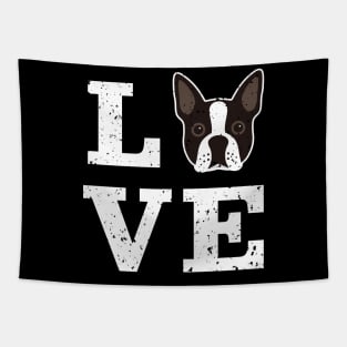 Boston Terrier Dog Love Tapestry