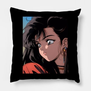 Cute Anime Girl - Annie - 90s Cartoon Style - AI Pillow