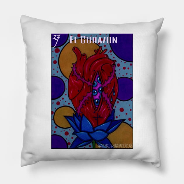 El Corazón Pillow by Zenpaistudios