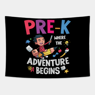 Pre K Where The Adventure Begins Back To School Gift Tapestry