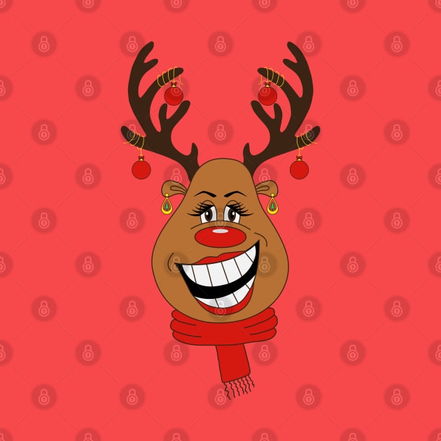 Funny Glamorous Reindeer by HotHibiscus